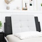 Vidaxl Black And White Faux Leather Headboard Cushion - Foam-Filled Supportive Pillow For Bedroom Decor, Easy Clean, With Wall Mount Straps, 39.4"
