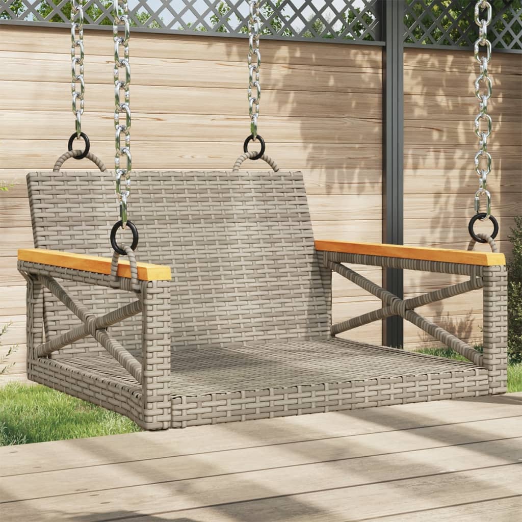 vidaXL Swing Bench Gray 24.8x24.4x15.7 Poly Rattan