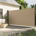 vidaXL Retractable Side Awning Beige Polyester with PU coating