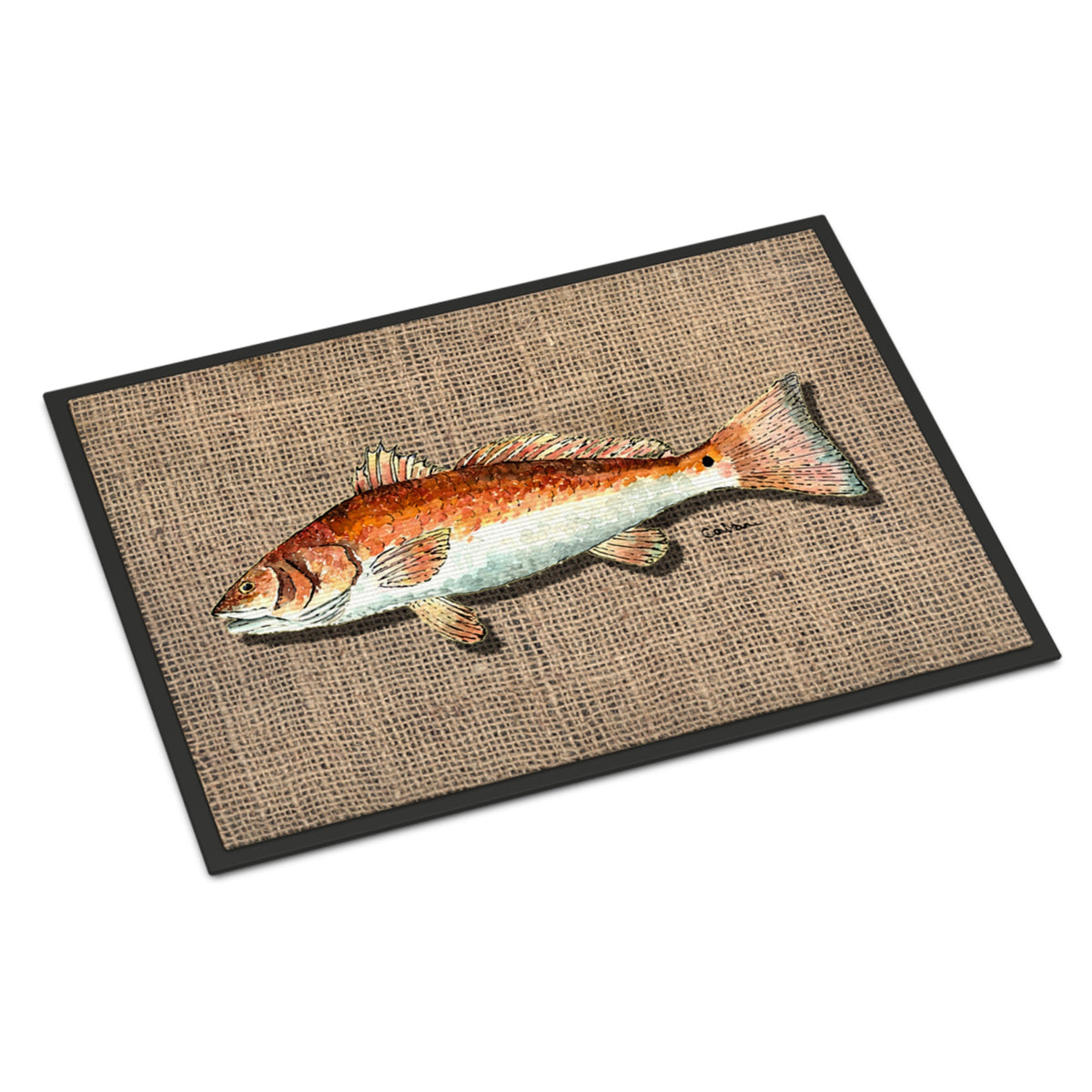 CarolineS Treasures 8736Jmat Fish Red Fish Indoor Or Outdoor Doormat, 24 Inch  Inch  X 36 Inch  Inch , Multicolor