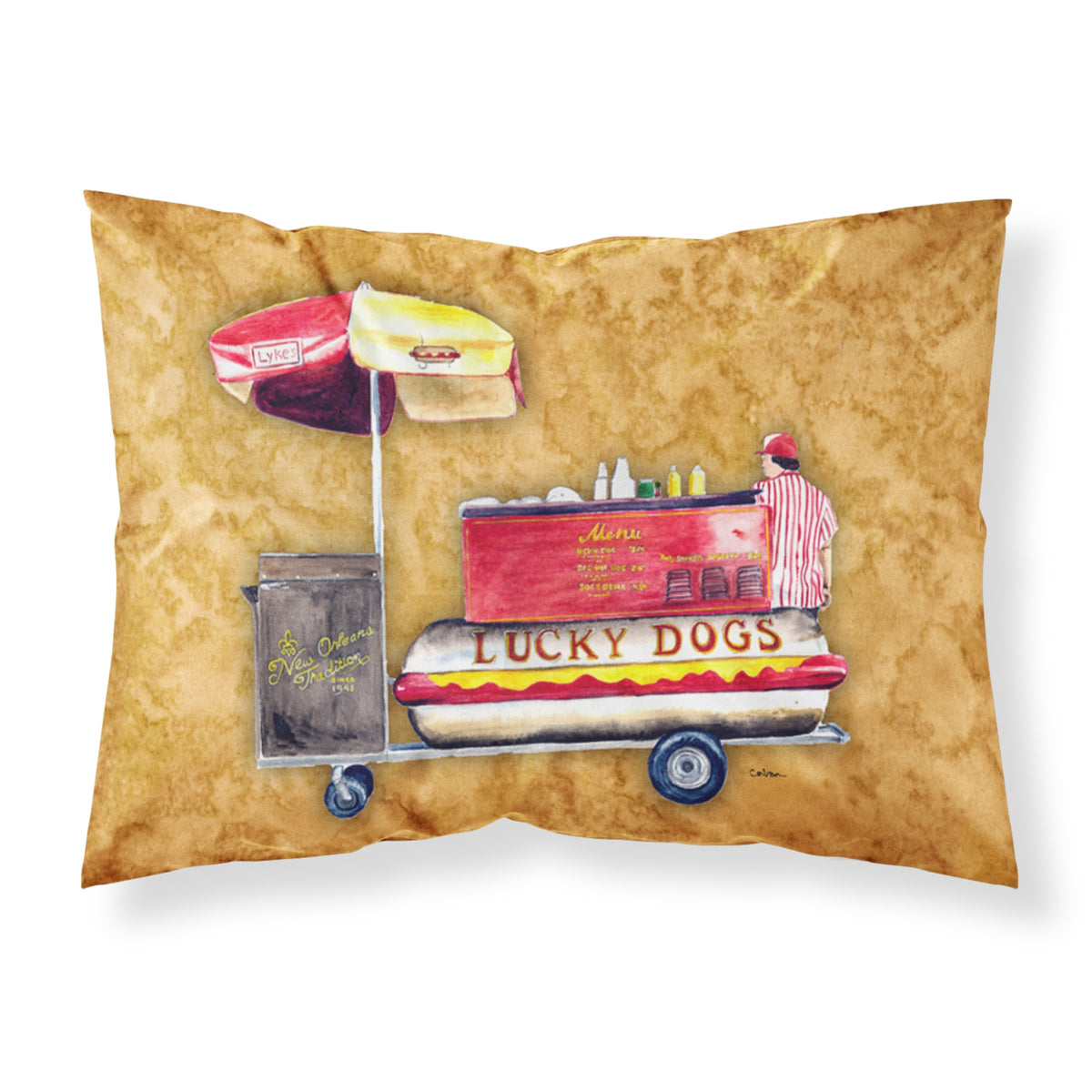 'Caroline'S Treasures 8781Pillowcase Hot Dog Moisture Wicking Fabric Standard Pillowcase, Large, Multicolor'