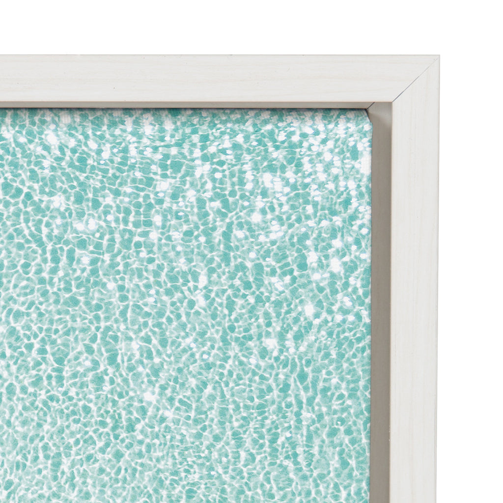 Sylvie Turquoise Beach from Above Framed Canvas by Amy Peterson Art Studio