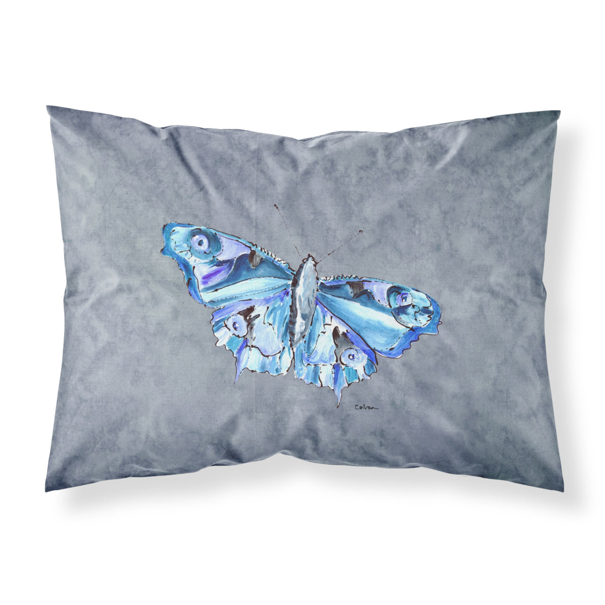 'Caroline'S Treasures 8856Pillowcase Butterfly On Gray Moisture Wicking Fabric Standard Pillowcase, Large, Multicolor'