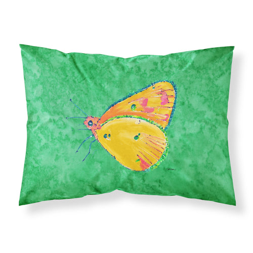 'Caroline'S Treasures 8861Pillowcase Butterfly Orange On Green Moisture Wicking Fabric Standard Pillowcase, Large, Multicolor'