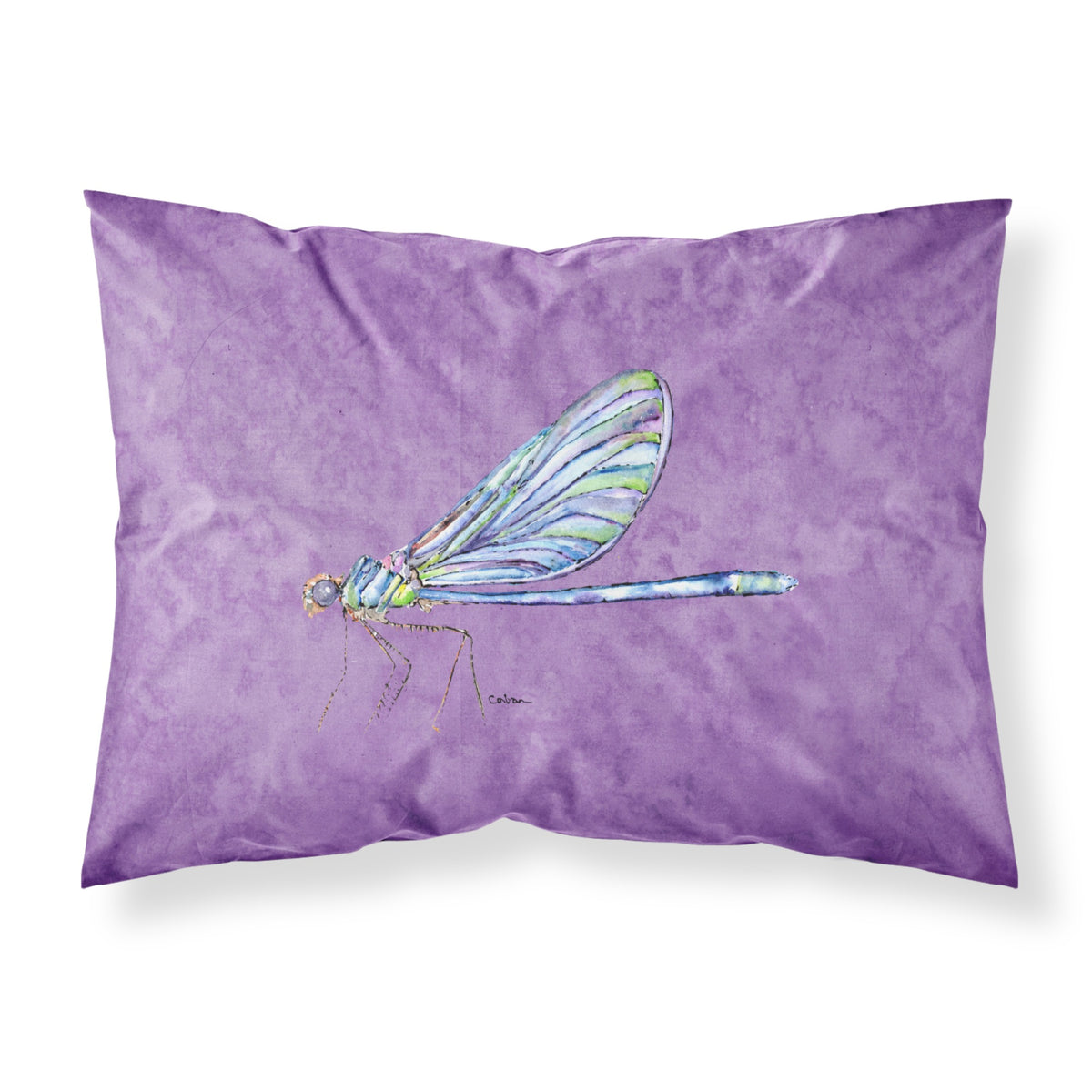 'Caroline'S Treasures 8865Pillowcase Dragonfly On Purple Moisture Wicking Fabric Standard Pillowcase, Large, Multicolor'