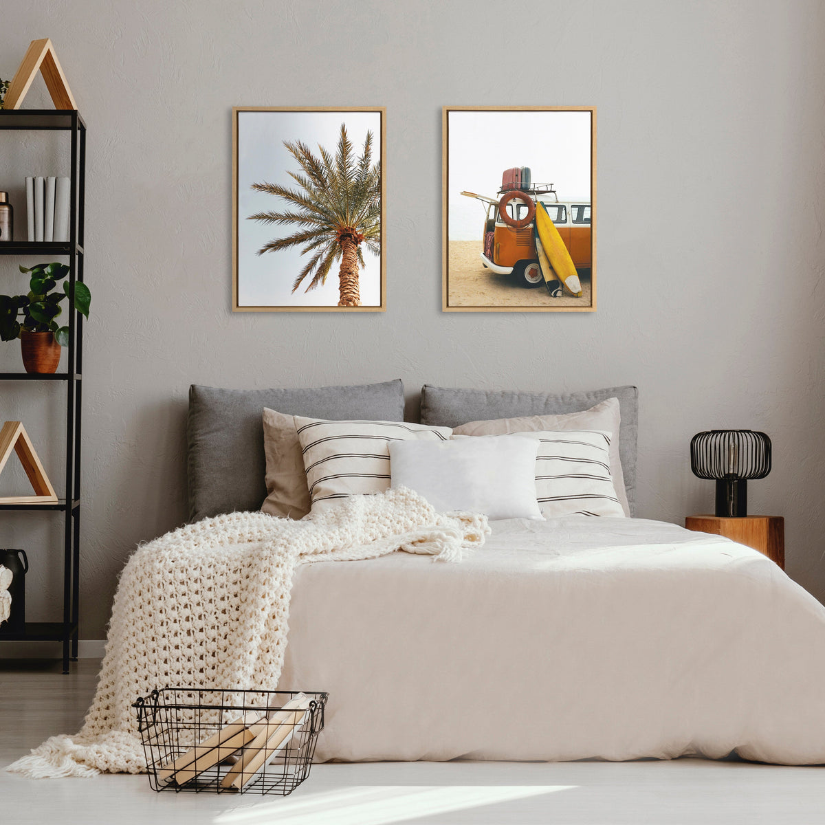 Sylvie Surfboard Paradise Framed Canvas Set by The Creative Bunch Studio