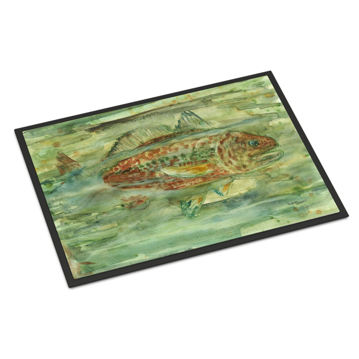 CarolineS Treasures Abstract Red Fish Indoor Or Outdoor Mat 24X36 8960Jmat, 24 Inch  Inch H X 36 Inch  Inch W, Multicolor