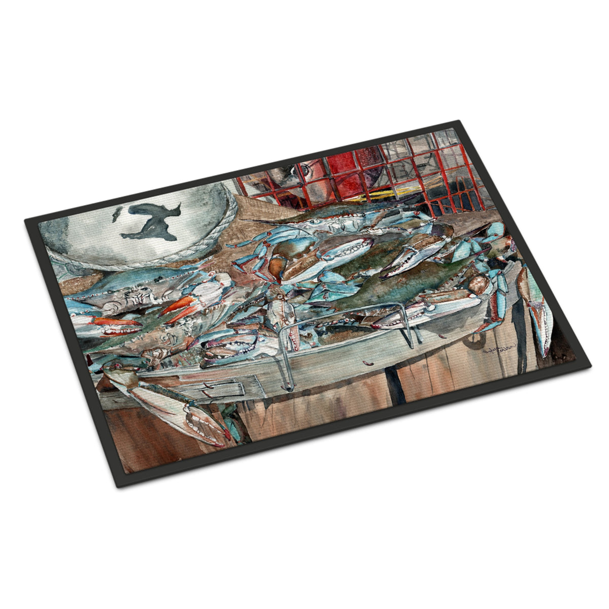 CarolineS Treasures Basket Full Of Blue Crabs Indoor Or Outdoor Mat 24X36 8961Jmat, 24 Inch  Inch H X 36 Inch  Inch W, Multicolor