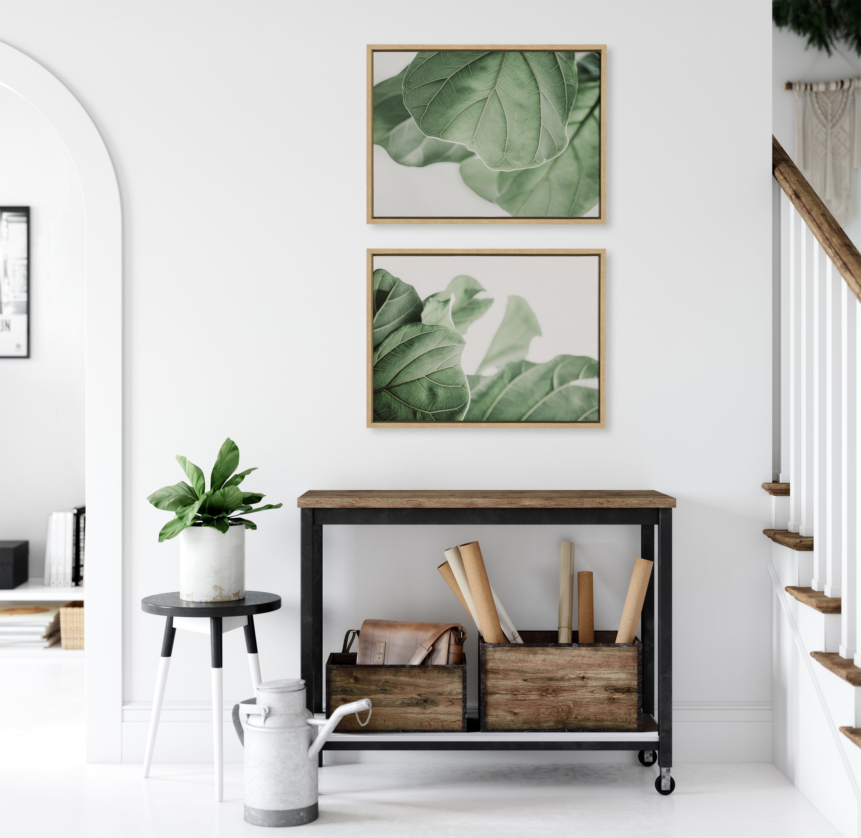 Sylvie Plant Study 6 and Plant Study 7 Framed Canvas Set by Alicia Abla