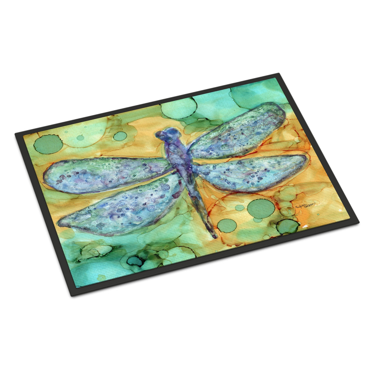 CarolineS Treasures Abstract Dragonfly Indoor Or Outdoor Mat 18X27 8967Mat, 18 Inch  Inch H X 27 Inch  Inch W, Multicolor