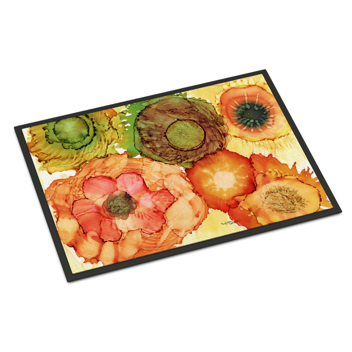 CarolineS Treasures Abstract Flowers Blossoms Indoor Or Outdoor Mat 24X36 8970Jmat, 24 Inch  Inch H X 36 Inch  Inch W, Multicolor