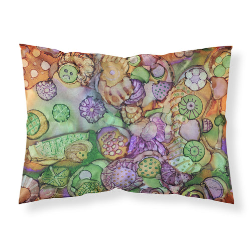 'Caroline'S Treasures Abstract In Purple Green And Orange Fabric Standard Pillowcase 8971Pillowcase, Multicolor'