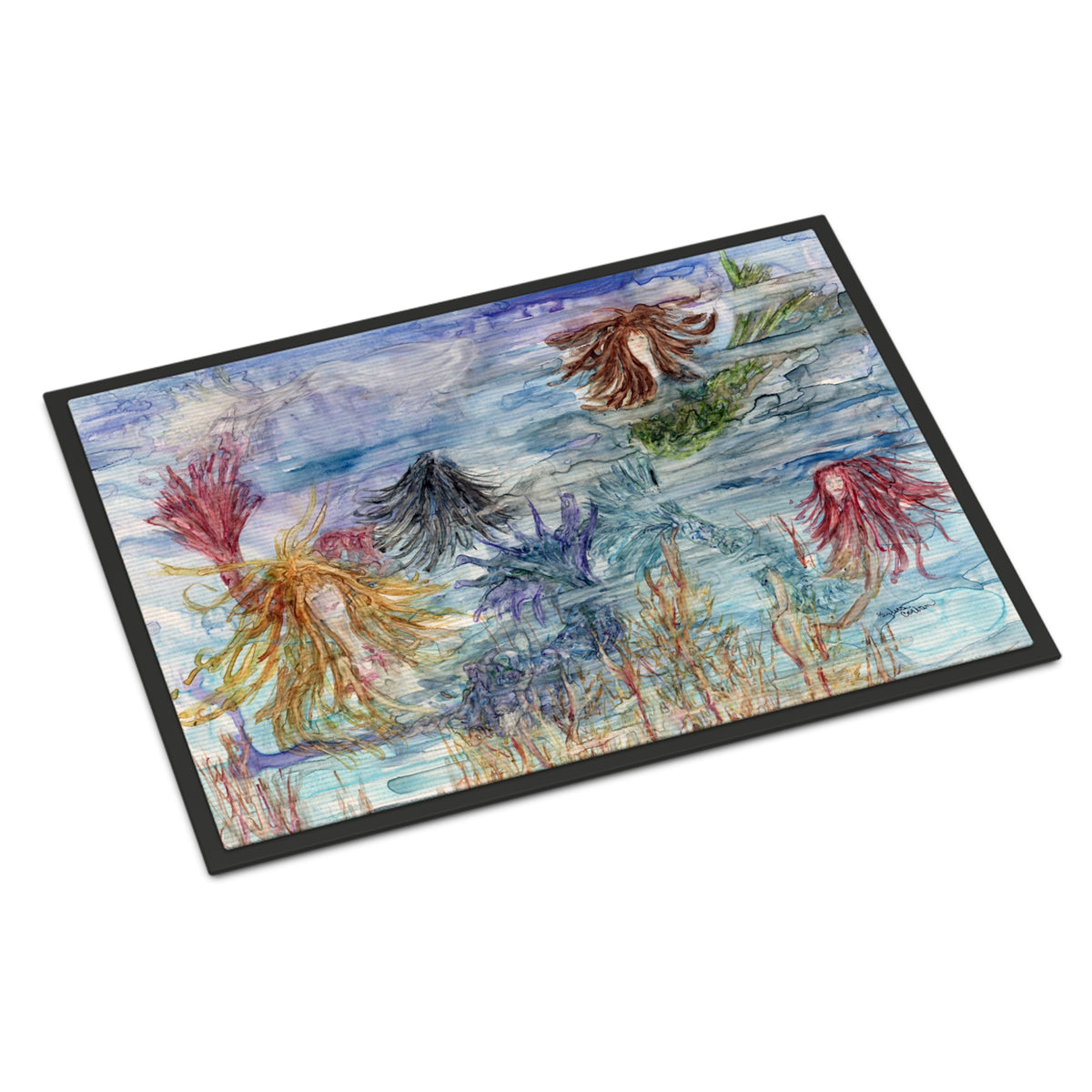 CarolineS Treasures Abstract Mermaid Water Fantasy Indoor Or Outdoor Mat 24X36 8975Jmat, 24 Inch  Inch H X 36 Inch  Inch W, Multicolor