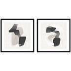 Abstract Neutral 01 & 02 2 Piece Framed Wall Art Print Set by Gabrielly Guedes