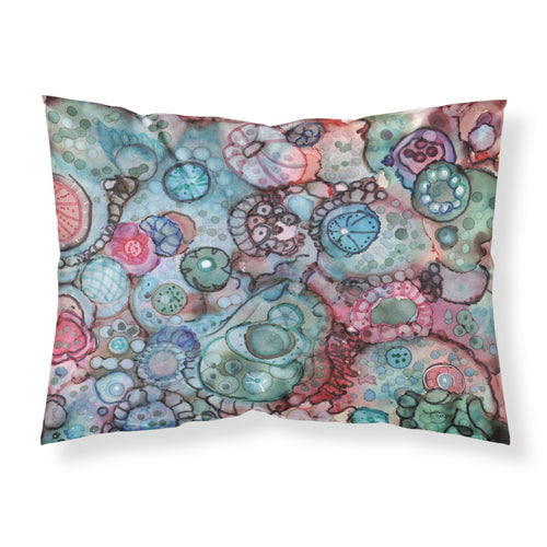 'Caroline'S Treasures Abstract In Reds And Blues Fabric Standard Pillowcase 8982Pillowcase, Multicolor'
