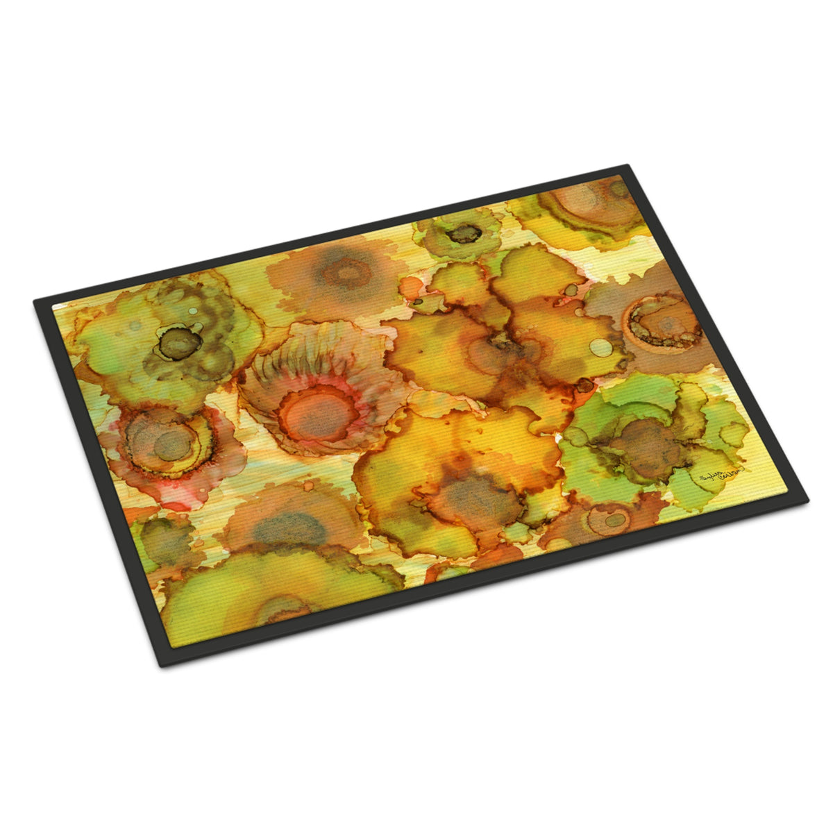 CarolineS Treasures Abstract Flowers In Yellows And Oranges Indoor Or Outdoor Mat 24X36 8986Jmat, 24 Inch  Inch H X 36 Inch  Inch W, Multicolor