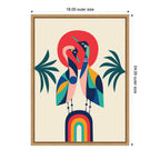 Sylvie Modern Vibrant Rainbow Geese Framed Canvas by Rachel Lee