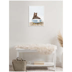 Sylvie Bear in Cottage Blue Bathtub Framed Canvas by Amy Peterson