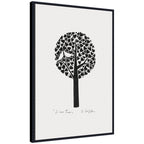 Sylvie Black and White Love Tree Linocut Framed Canvas by Giuliana Lazzerini