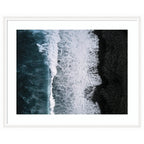 Framed Art Ocean Waves on the Black Beach in Iceland by Michael Schauer