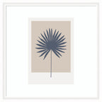 Muted Tan and Blue Colorblock Botanical Palm by The Creative Bunch Studio Framed Wall Art Print