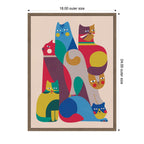 Abstract Retro Modern Cats 02 by Rachel Lee Framed Canvas Wall Art Print