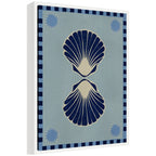 Sylvie Lush Duo 3 Seashells Framed Canvas by Shatha Al Dafai