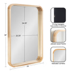 Hutton Wood Framed Radius Rectangle Mirror