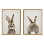 Sylvie Bunny Portrait and Bunny Tail Framed Canvas Art Set by Amy Peterson Art Studio