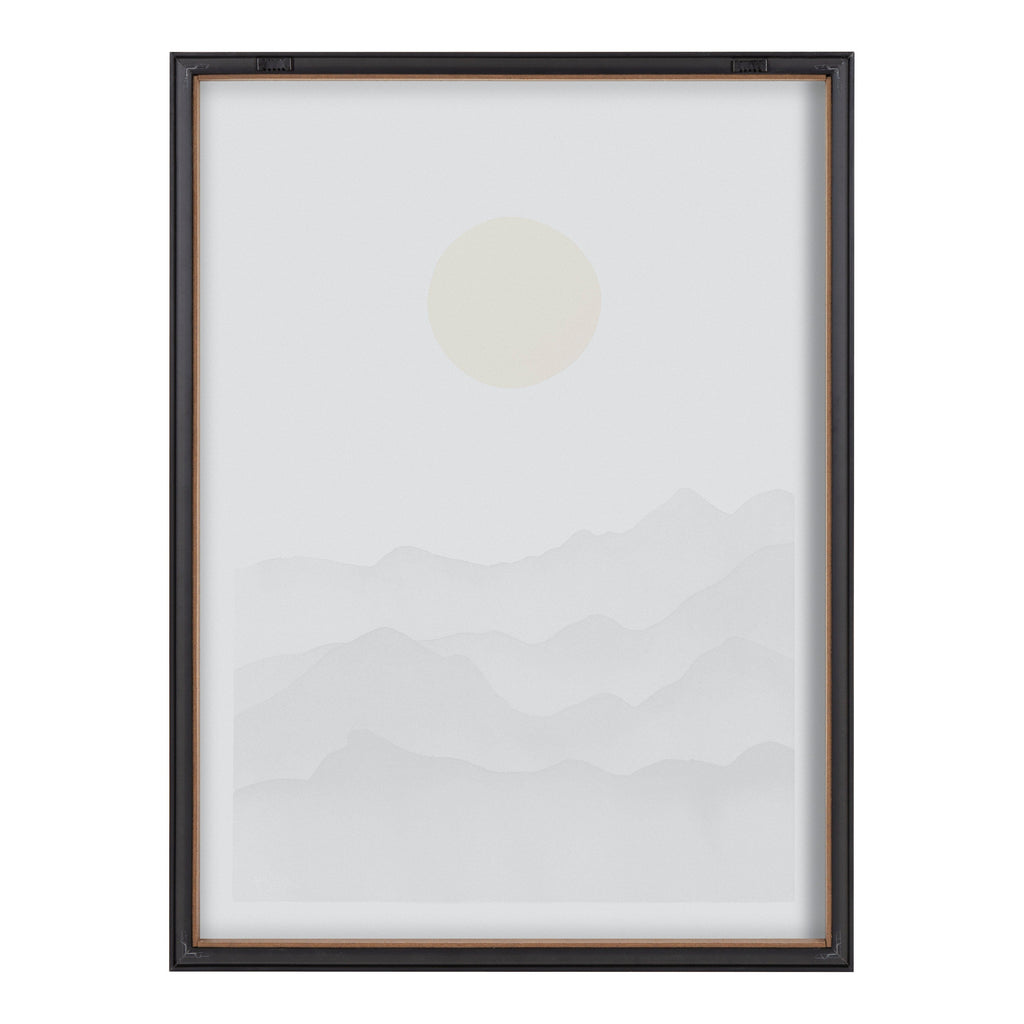 Blake Black Yellow Mountain Range Silhouette Framed Printed Glass by Cat Coquillette
