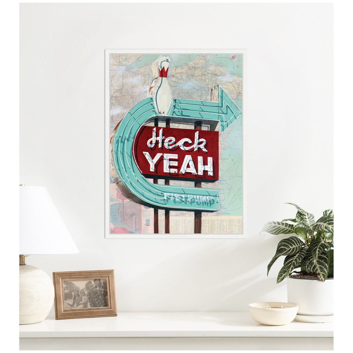 Heck Yeah by Krista V. Allenstein Framed Canvas Wall Art Print