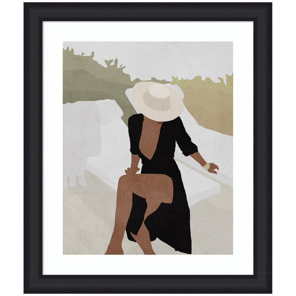 Framed Art Elegant Woman in Hat by July Art Prints