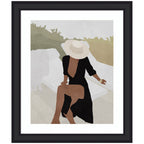 Framed Art Elegant Woman in Hat by July Art Prints