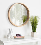 Hutton Round Wood Wall Mirror