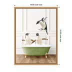 Sylvie Penguins in Transitional Bathtub Framed Canvas by Amy Peterson
