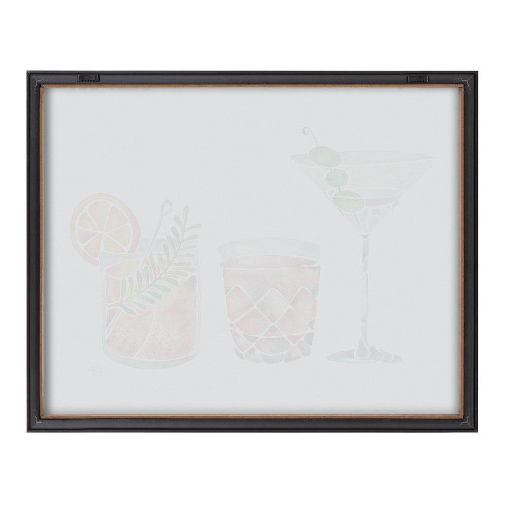 Blake Classic Cocktails Framed Printed Glass by Cat Coquillette