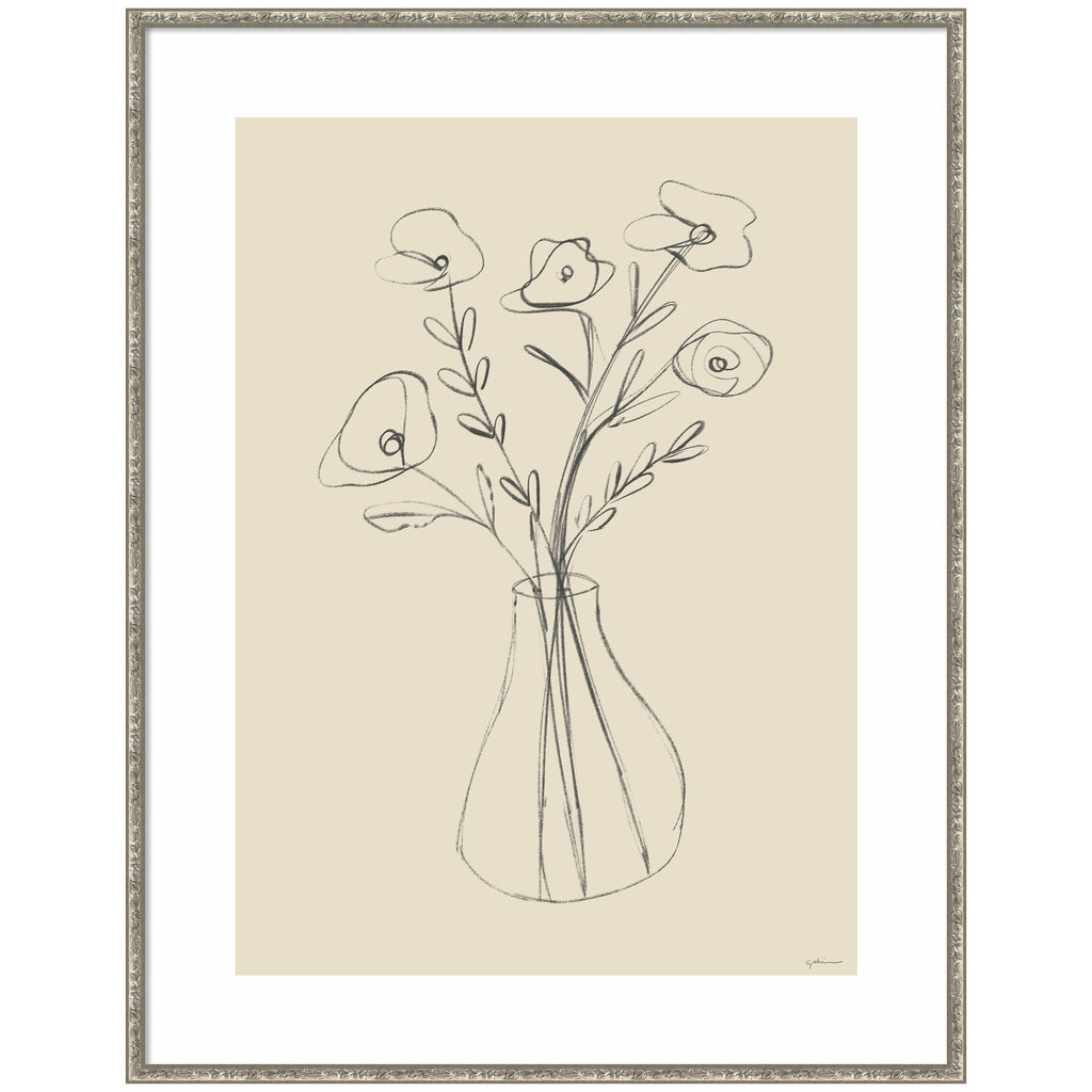 Floral Vase by Gabrielly Guedes Framed Wall Art Print