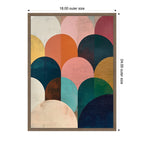 Sylvie Minimalist Geometric Abstract Jewel Tone Framed Canvas by The Creative Bunch Studio
