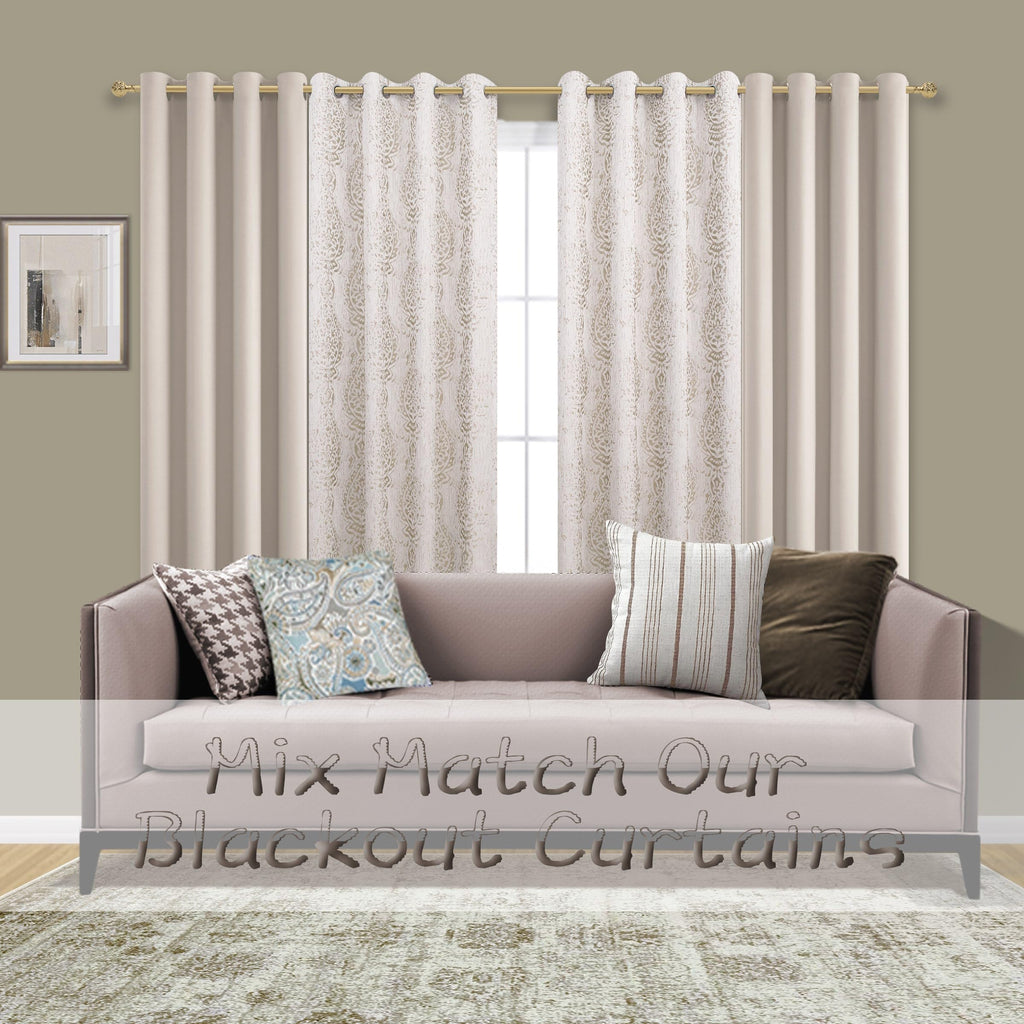 Mrs.Naturall Tan Paisley Curtains For Bedroom 96 Length 50% Blackout Boho Print Bas Relief Extra Long Tufted Curtains For Living Room,52X96 Inches Long