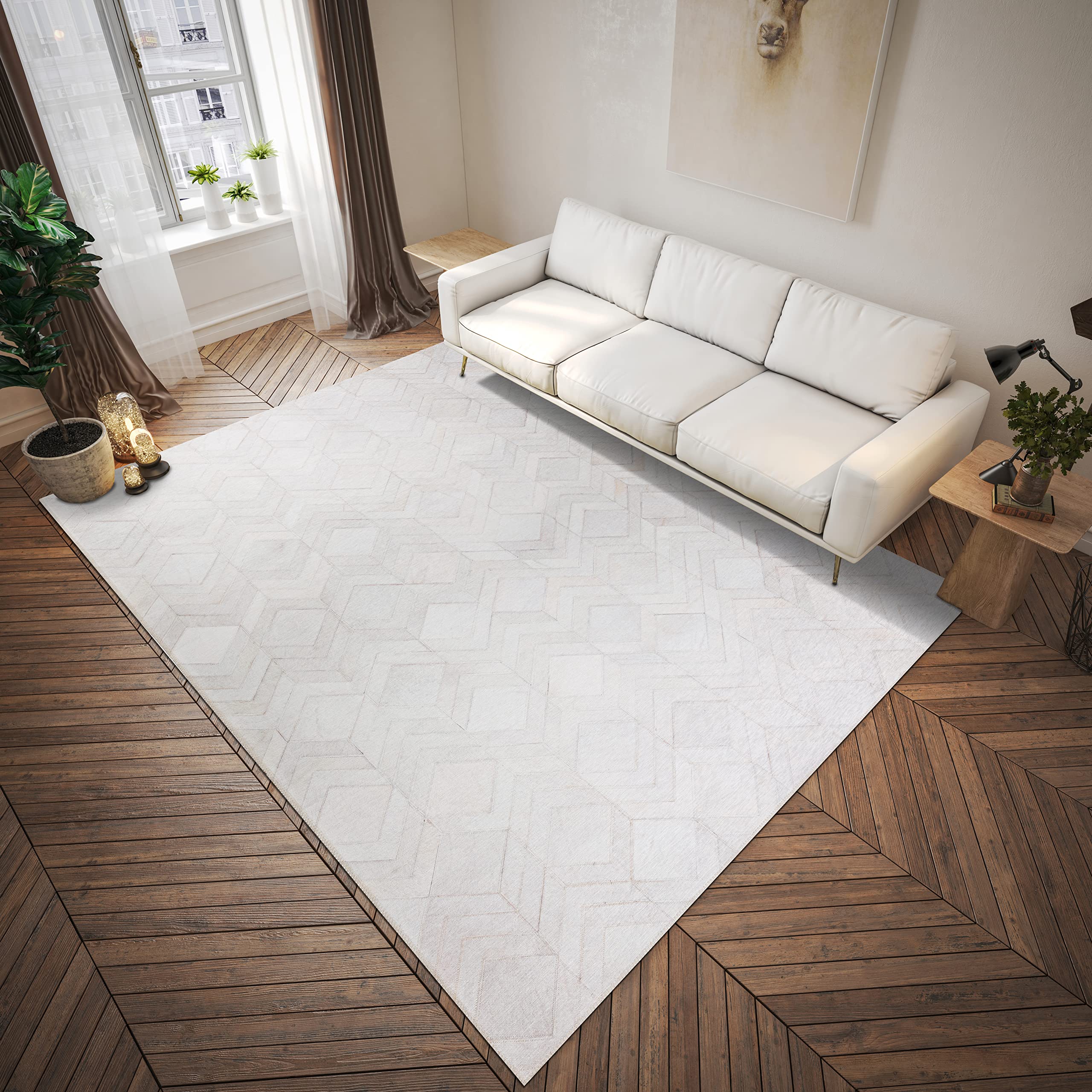 Addison Rugs Laredo Alr35 Ivory Washable 10' X 14' Indoor Outdoor Area Rug, Easy Clean, Machine Washable, Non Shedding, Bedroom, Entry, Living Room, Dining Room, Kitchen, Patio Rug