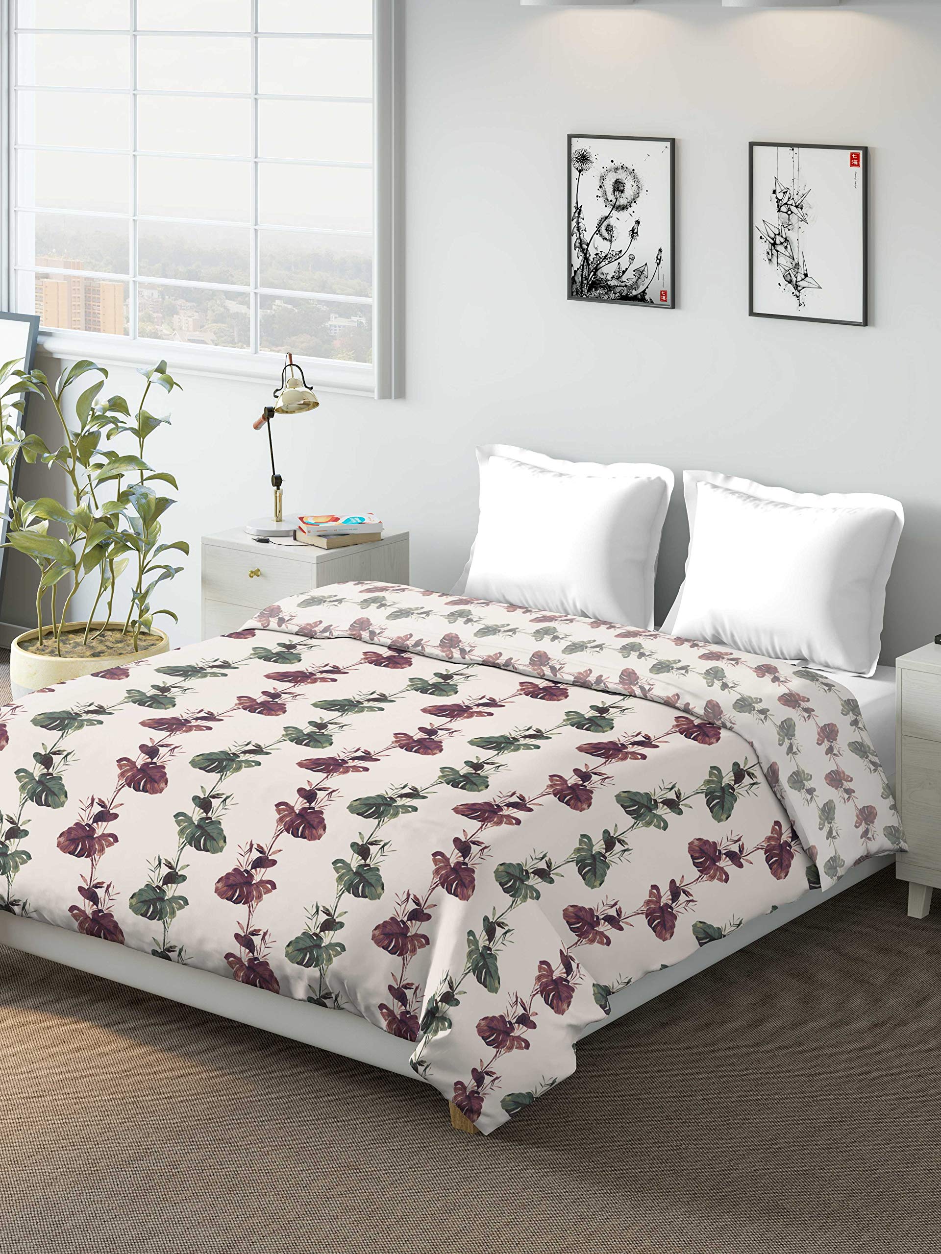 DDecor Live Beautiful 150Tc 1 Double Comforter  Green (228 Cm X 274 Cm, 90In X 100In)