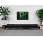 Flash Furniture HERCULES Imagination Series Black LeatherSoft Four Seat Bench