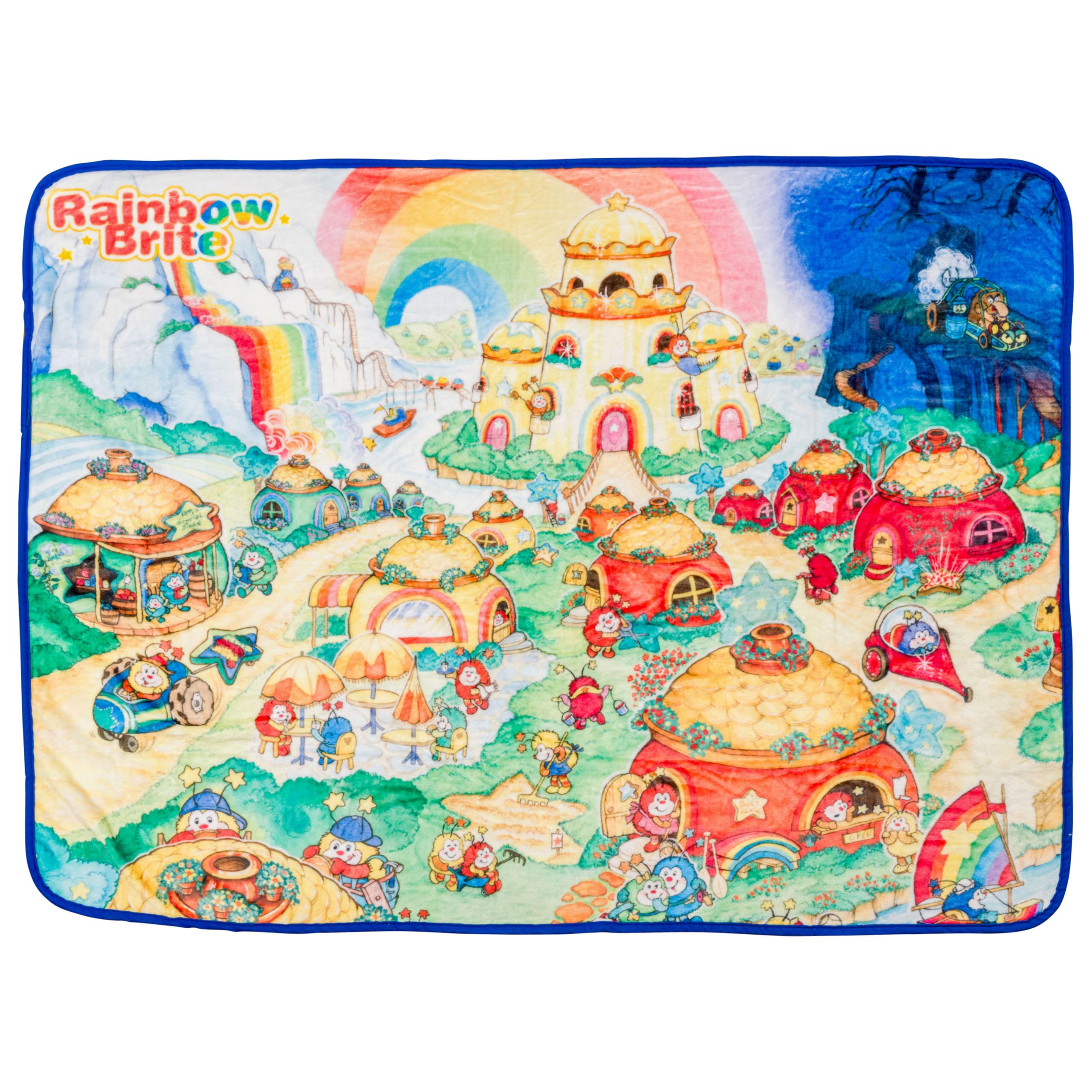 Silver Buffalo Rainbow Brite Plush Raschel Throw Blanket Featuring Rainbow Land, 45' X 60'
