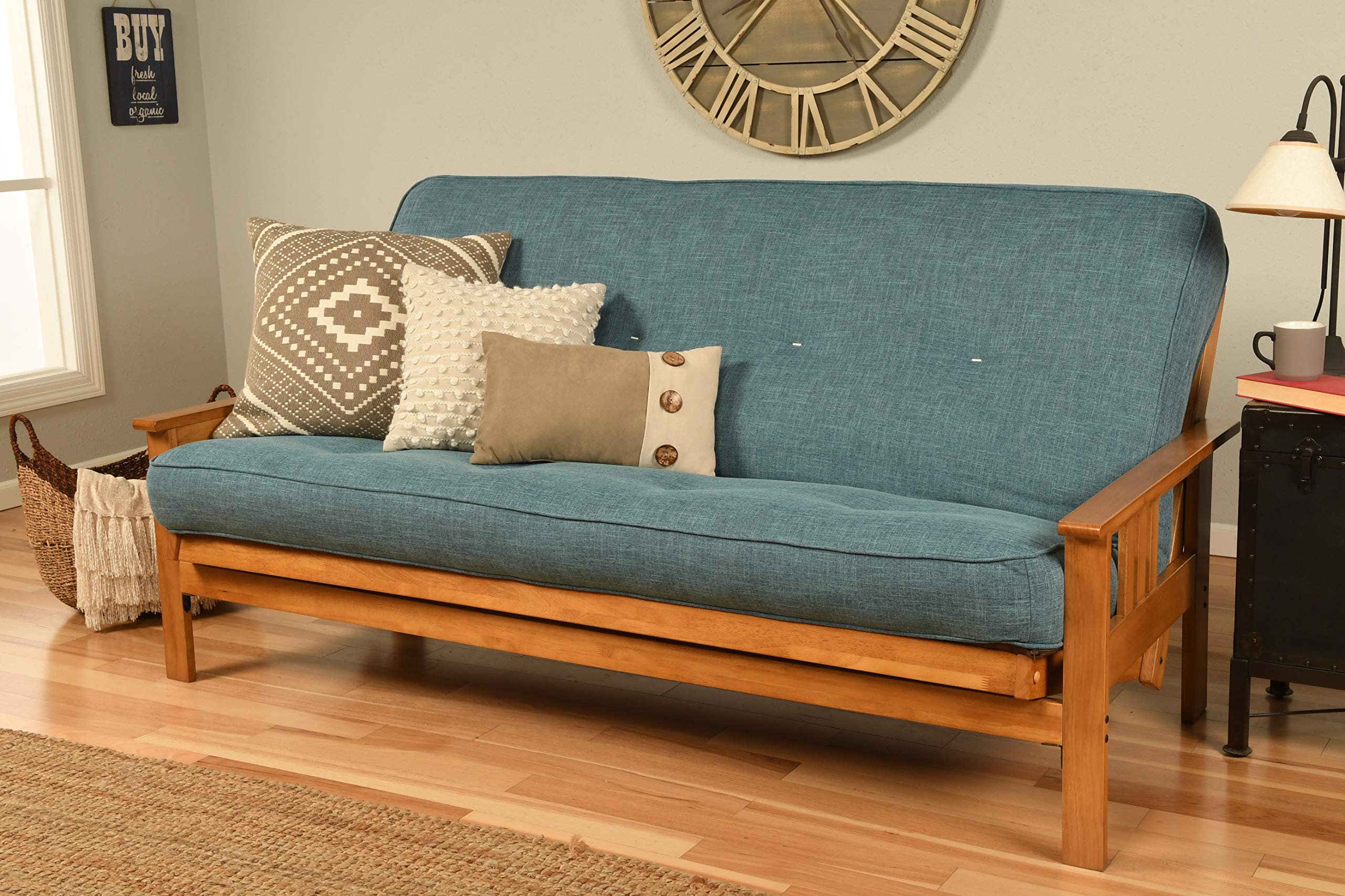 Kodiak Furniture Monterey Futon With Suede Peat Fabric Mattress In Tan/Barbados
