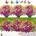 Yastouay 24 Bundles Artificial Flowers for Outdoors, UV Resistant Fake Outdoor Flowers No Fade Faux Outdoor Flowers Plants for G