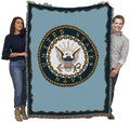 Pure Country Weavers Pcw - Us Navy - Emblem Blanket - Gift Military Tapestry Throw Woven From Cotton - Made In The Usa (72X54)