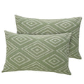 Huesland By Ahmedabad Cotton 144 Tc Pure Cotton Pillow Cover Set Of 2  White & Sage Green
