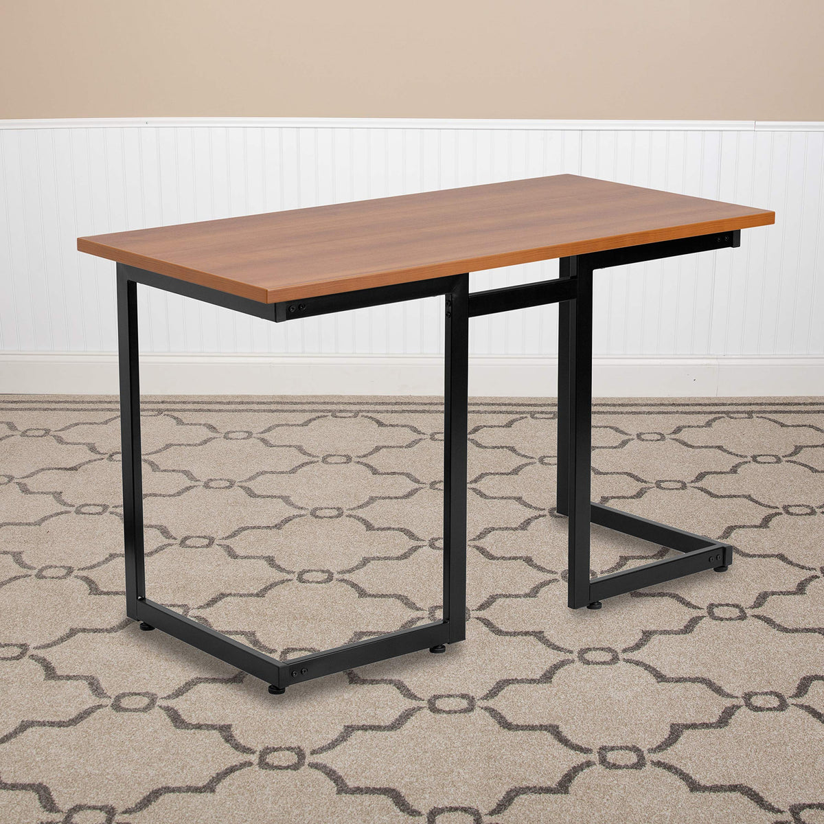 Flash Furniture Cherry Computer Desk with Black Metal Frame