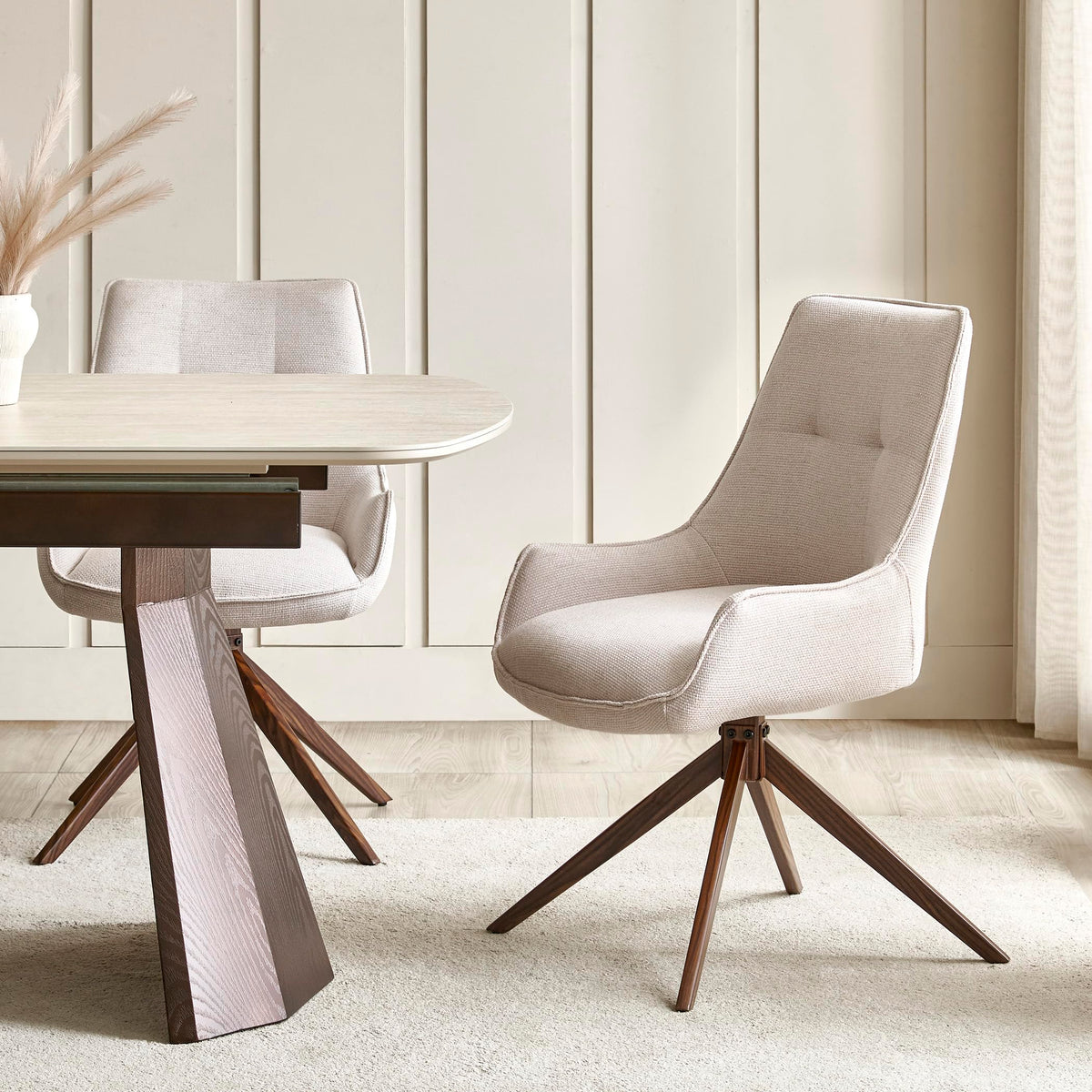 Home Centre | Dining Chair For Home | Metal | Beige | 1 Year Warranty
