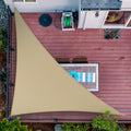Shademart 7' X 7' X 9.9' Sand Beige Sun Shade Sail Upf50 Right Triangle Smtaprt20 Canopy Fabric Cloth Screen, Water Air Permeabl